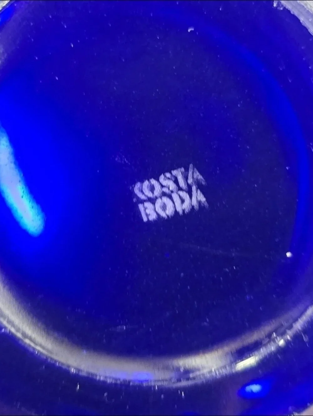 Kosta Boda Cobalt Blue Art Glass Bowl by Anna Ehrner 9